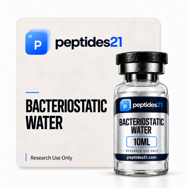 Bacteriostatic Water research peptide vial by Peptides21