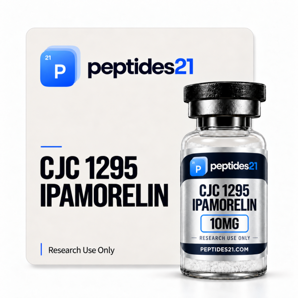 CJC 1295 + Ipamorelin research peptide vial by Peptides21