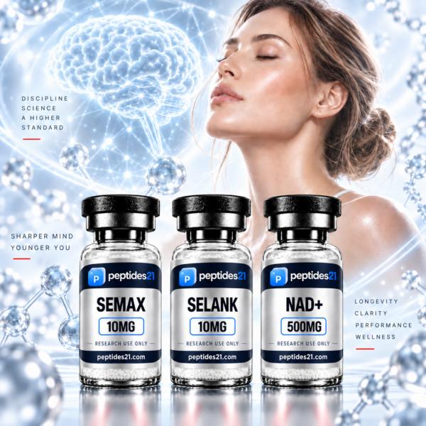 Focus & Anti-Aging Bundle research peptide vial by Peptides21